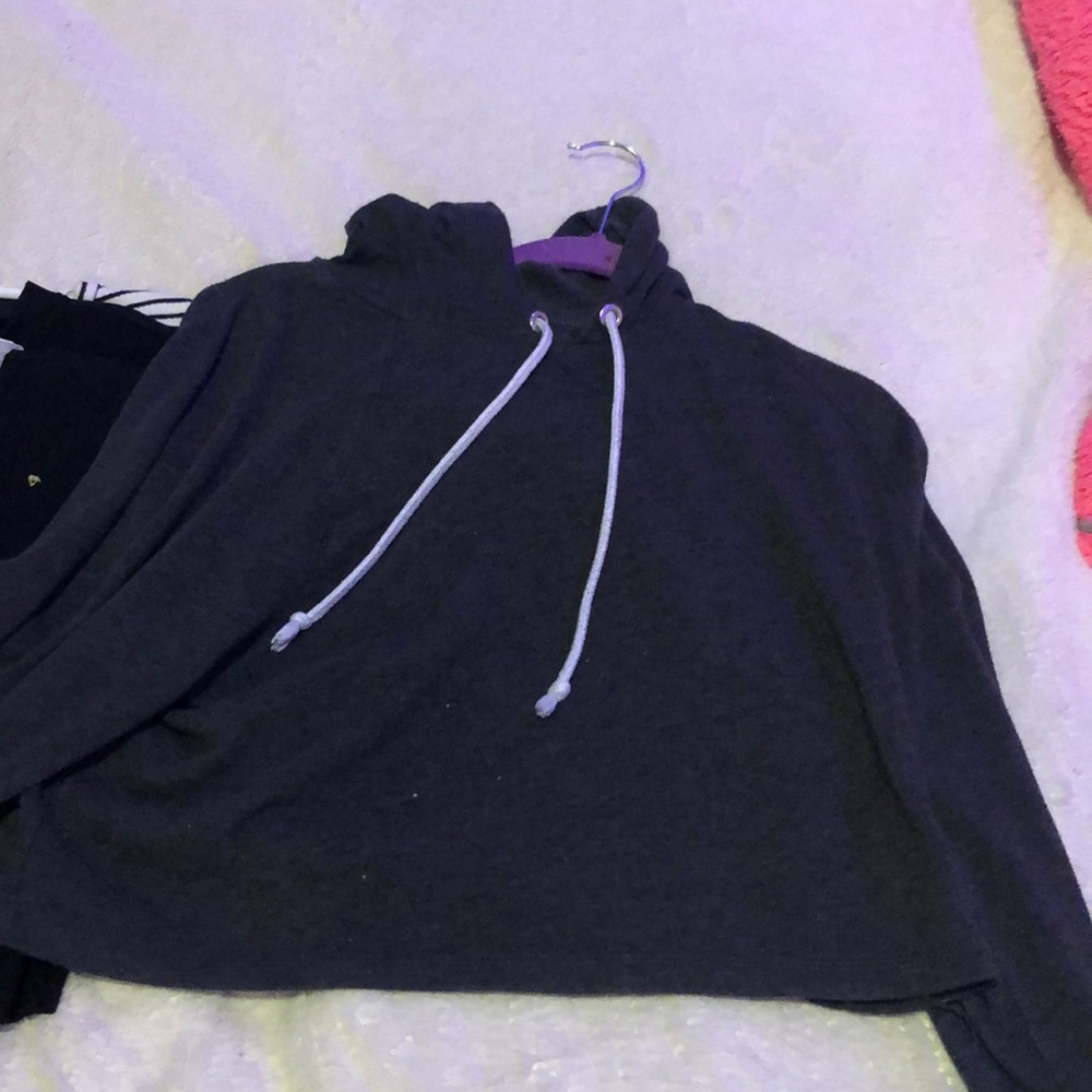dark grey cropped hoodie